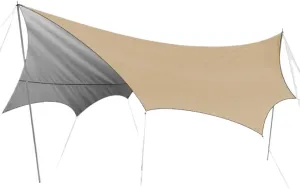 GeRRiT Octagon 5.1x5.1m Large Tarp Waterproof Shade Sail Sun Shelter Camping Awning Tent Sunshade Outdoor Garden Canopy Beach Tourist, Khaki, 292280