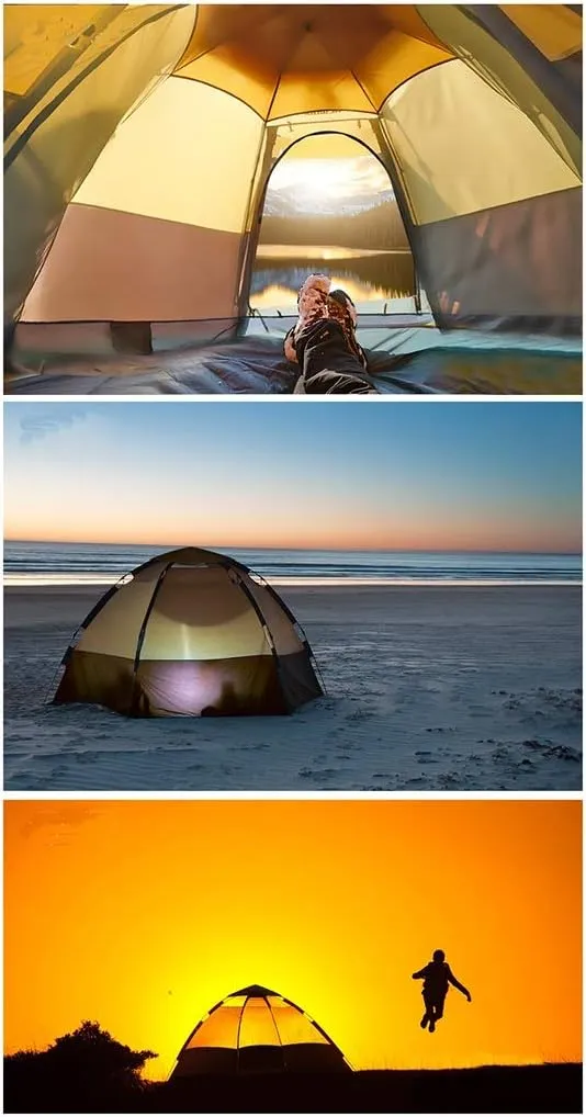GeRRiT Tent Outdoor 3-4 People Automatic Anti-Storm Rain 2 Double Thick Rainproof Camping Outdoor Camping Household Tent Pop-Up Large Camping Tent Cabin Beach Tent Quick Installation Waterproof Tent