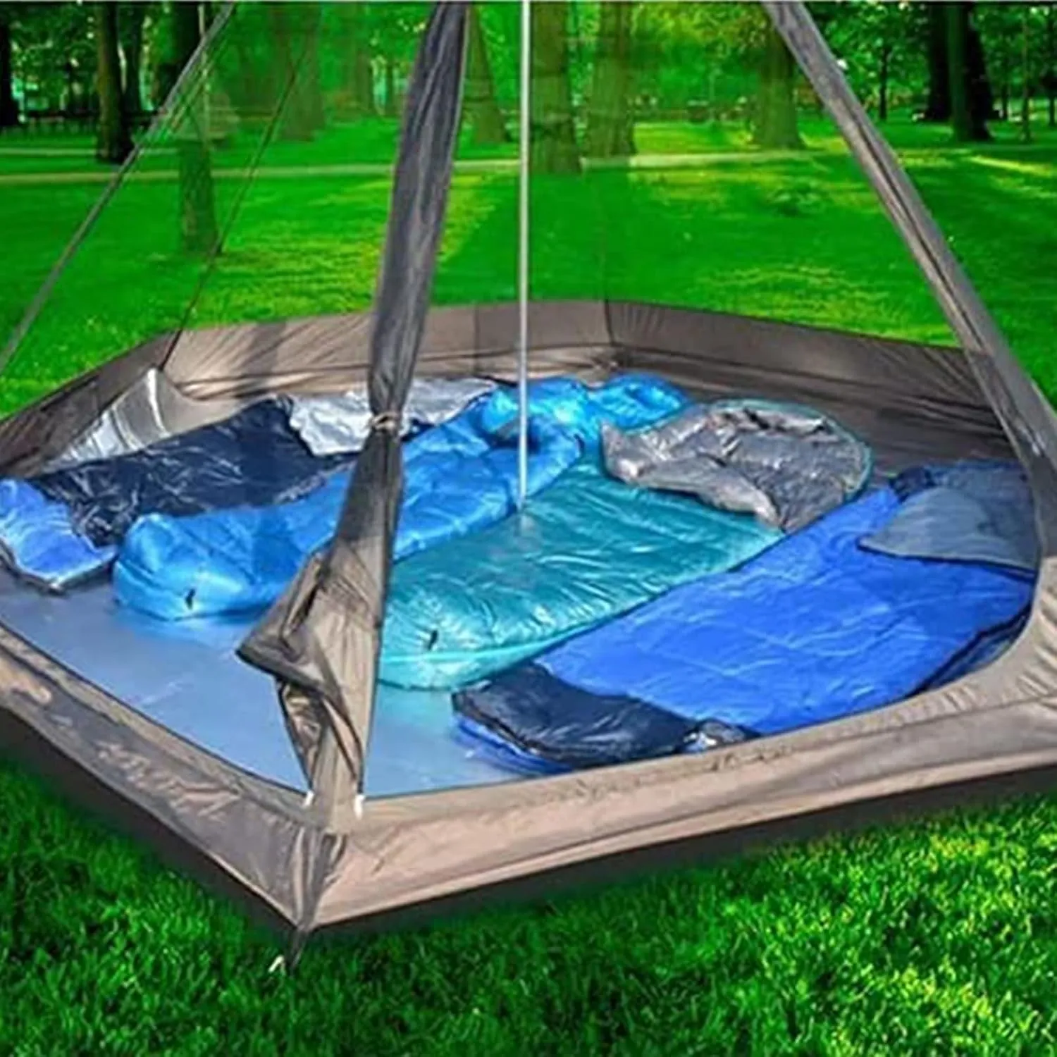 GeRRiT Tents for Camping 4 Person, Waterproof Pyramid Teepee Tent Adult Tent Waterproof Double Layers Indian Tent Yurt Tent Tower Post Bell Tent for Outdoor Family Trip Hello, 3, Black