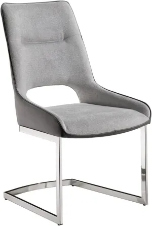 Global Furniture USA D1119DC-LIGHT Grey-DRK Gry PU Dining Chair Light Grey & Dark Grey - Set of 2