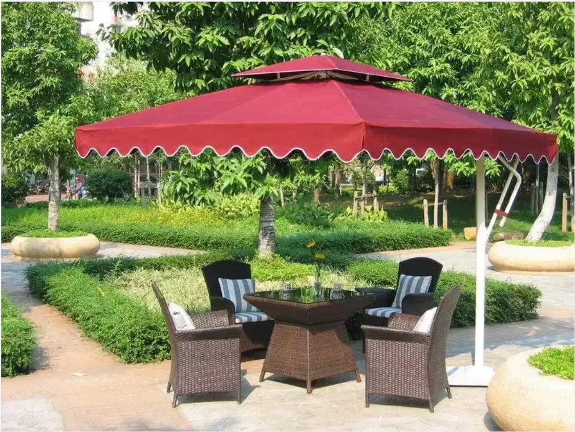 GlodWheel 1800D Marine Waterproof Canvas Fabric 60" Wide by 36" Heavy Duty Canvas Material Tear-Resistant UV-Resistant Anti-Glare PVC Backing for Outdoor Boat Tent Awning Cushion Red