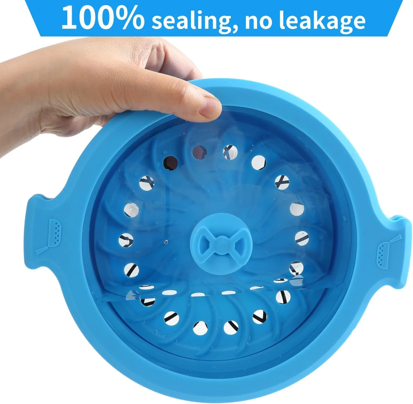GLOU-GLOU GOOSE GGG Collapsible Silicone Microwave Cookware Cooker Steamer for Cooking with Lids, 0.8L and 1.4L Glass Food Storage Container Sealed Bowl Mixing Bowls 3pc Set BPA Free