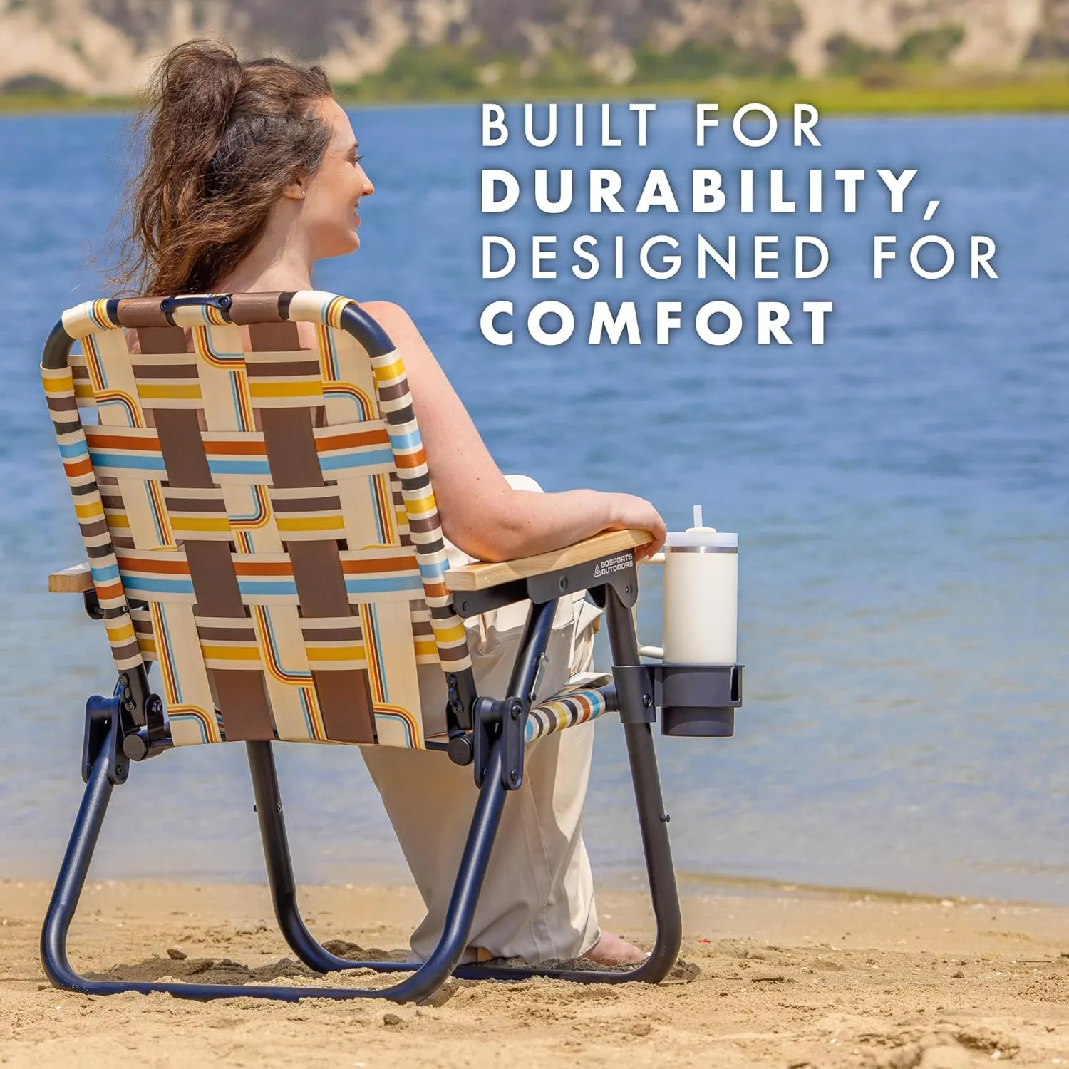GoSports WOVN Beach Backpack Chair - 9 Styles Available - Premium Folding Camping Chair