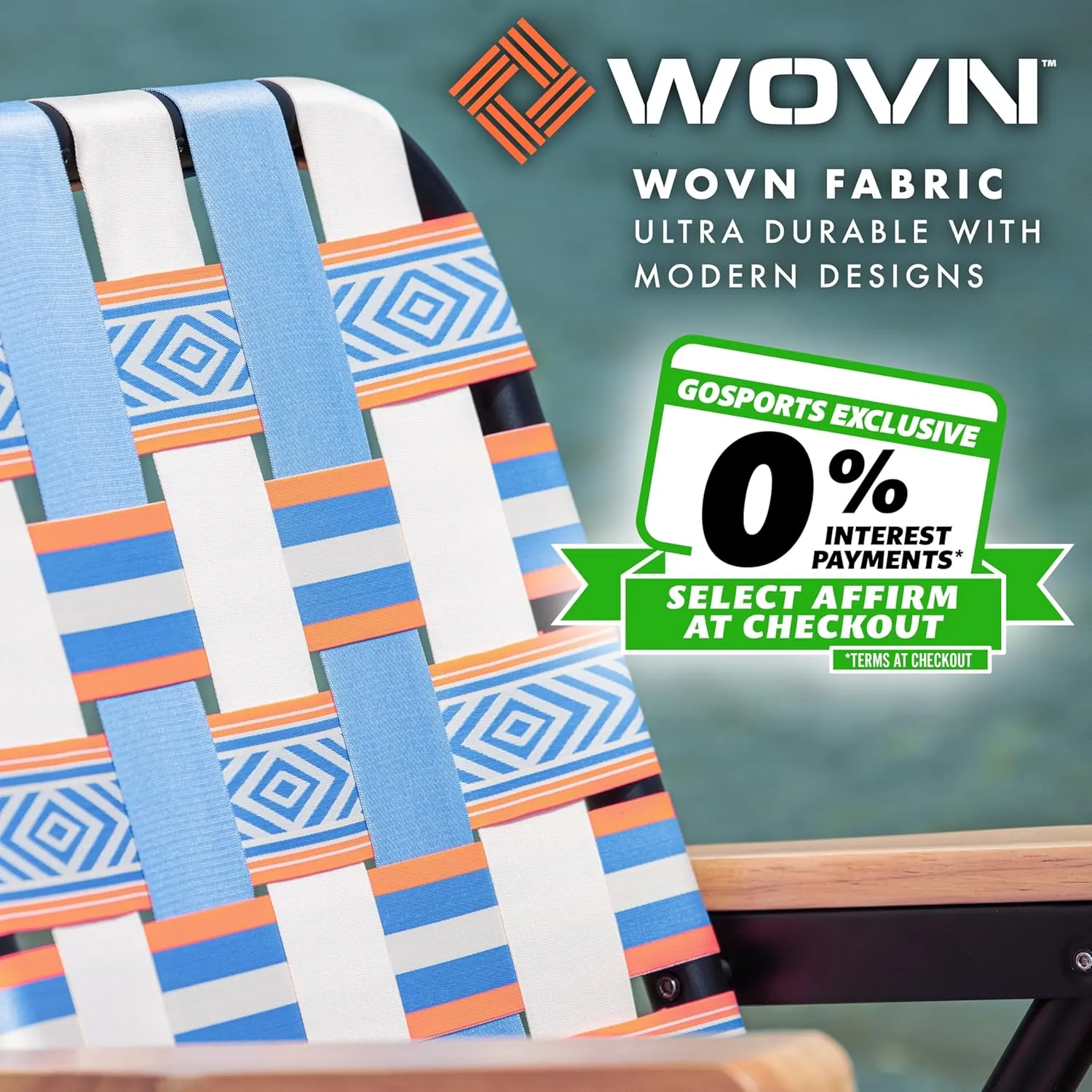 GoSports WOVN Beach Backpack Chair - 9 Styles Available - Premium Folding Camping Chair