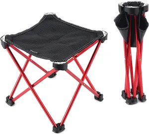 GRFIT Folding Chair Outdoor Ultralight Folding Stool Fishing Chair Portable Aluminum Alloy Oxford Cloth Camping Chair with Bag Portable Folding Chair (Color : Red)