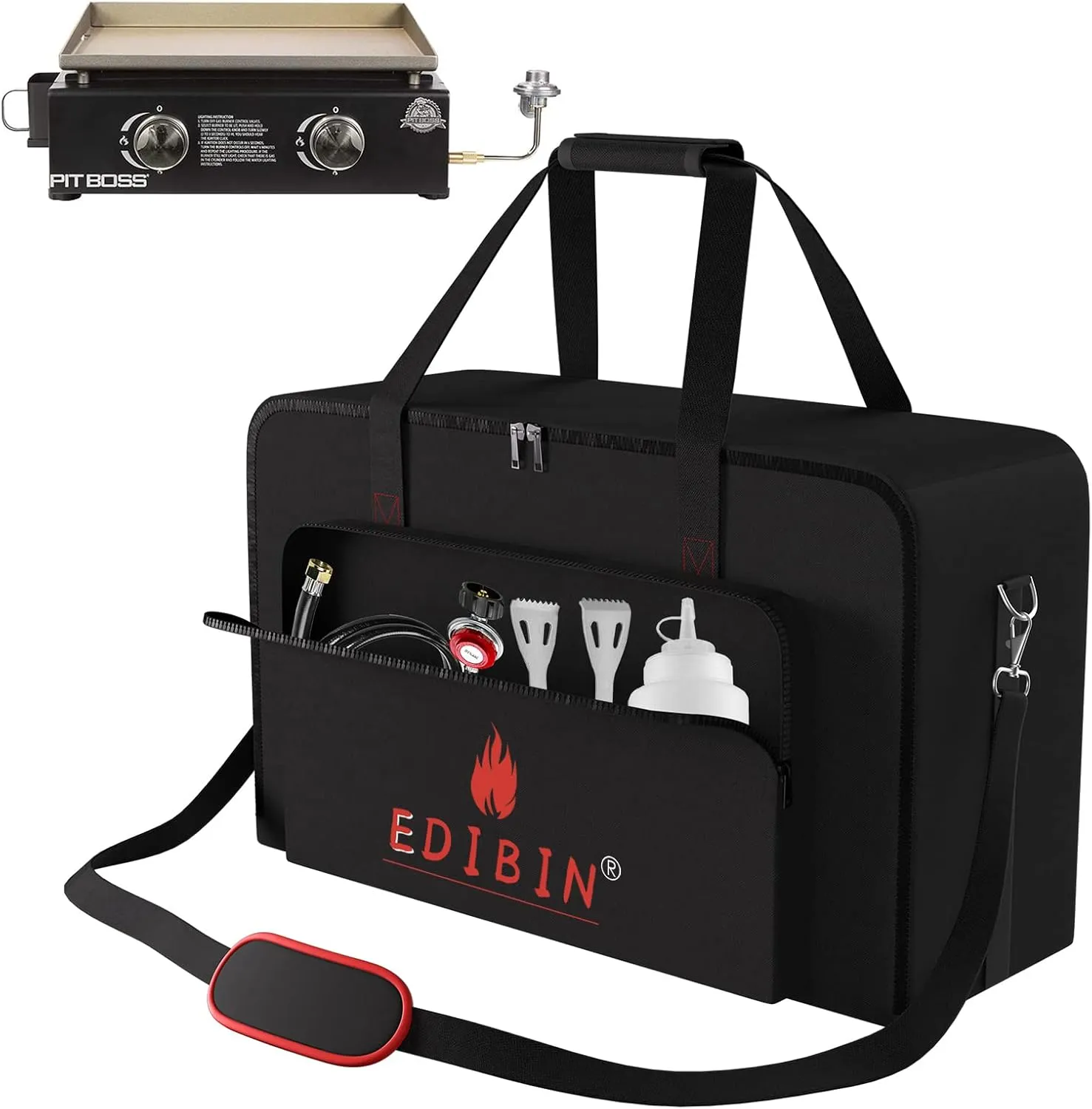 Grill Carry Bag Fit for Pit BOSS PB336GS Two Burner Portable Flat Top Griddle, Heavy Duty Waterproof Grill Carry Bag for Pit Boss PB336GS Tabletop Gas Griddle