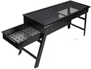 Grills Cooking Portable Outdoor Heat Resistant Camping Foldable Beach Thicken Park Barbecue Stand Picnic, Style1, Black