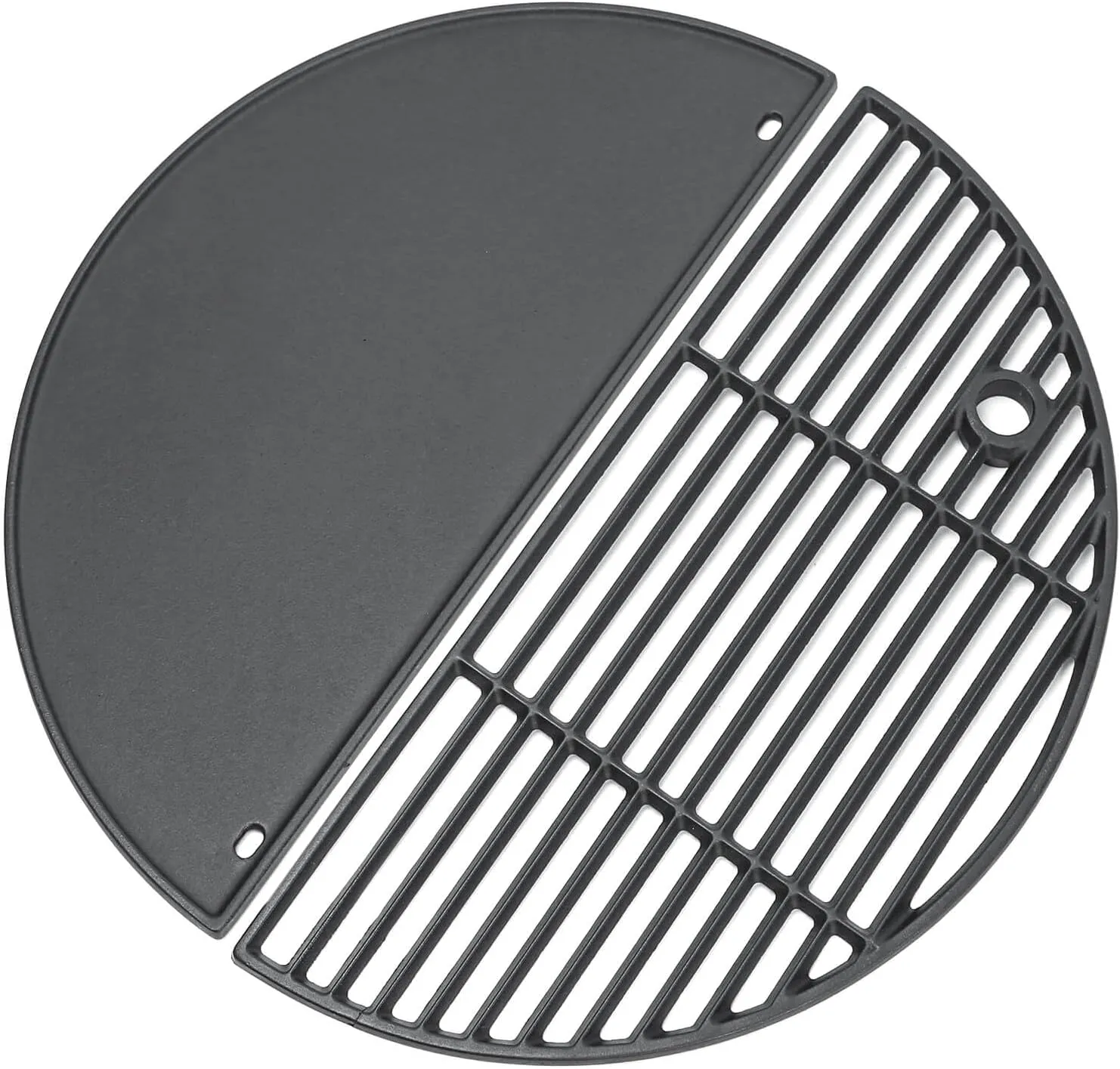 GRISUN 19.5" Cast Iron Upgraded Round Grill Grates for Akorn Kamado Ceramic Grill, Pit Boss K24, Louisiana Grills K24, Char-Griller 16620, Cooking Grates Griddle Combo for Grilling and Griddle