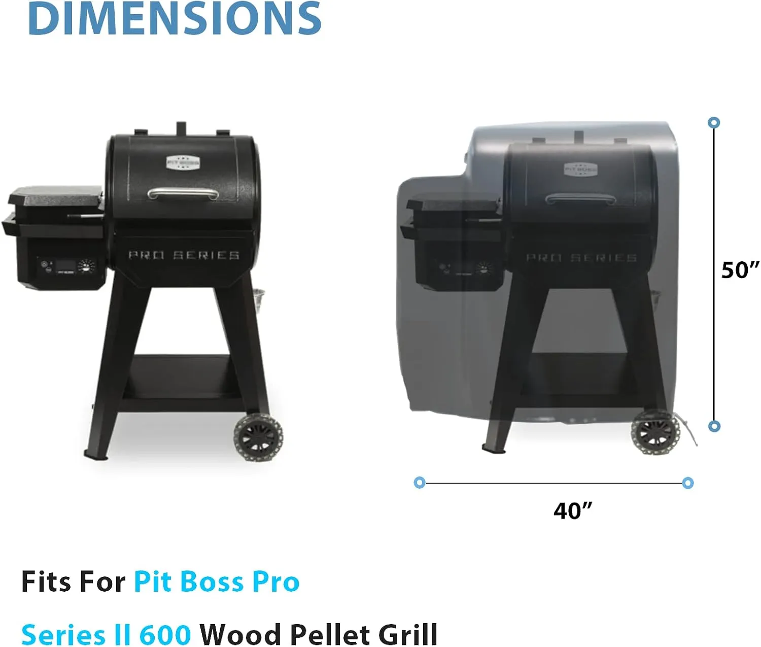 Grisun Grill Cover for Pit Boss Series II 600 Wood Pellet Grill Smoker - PB600PS1, 600D Waterproof Grill Cover for Pit Boss Lexington 500, Lexington 540, Pro 600 and Tailgater with Portable Handle
