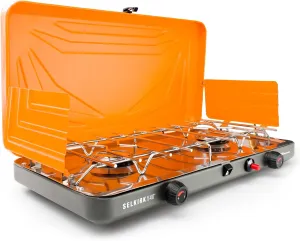 GSI Outdoors Selkirk 540 , Portable Outdoor Camping Stove, 2-Burner Propane Grill, 14,000 BTU High-Output Adjustable Burners, Integrated Igniter and Wind Guards