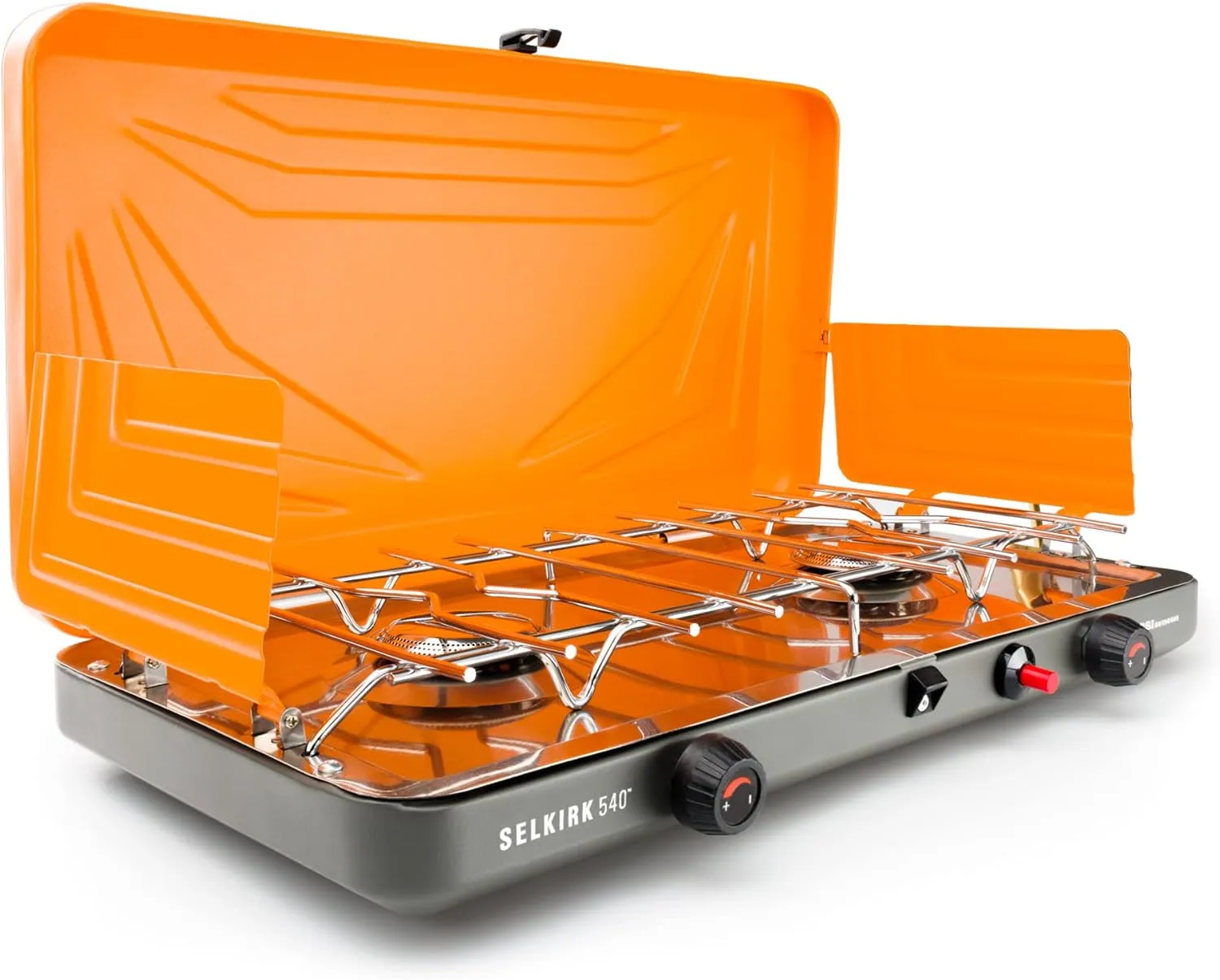 GSI Outdoors Selkirk 540 , Portable Outdoor Camping Stove, 2-Burner Propane Grill, 14,000 BTU High-Output Adjustable Burners, Integrated Igniter and Wind Guards
