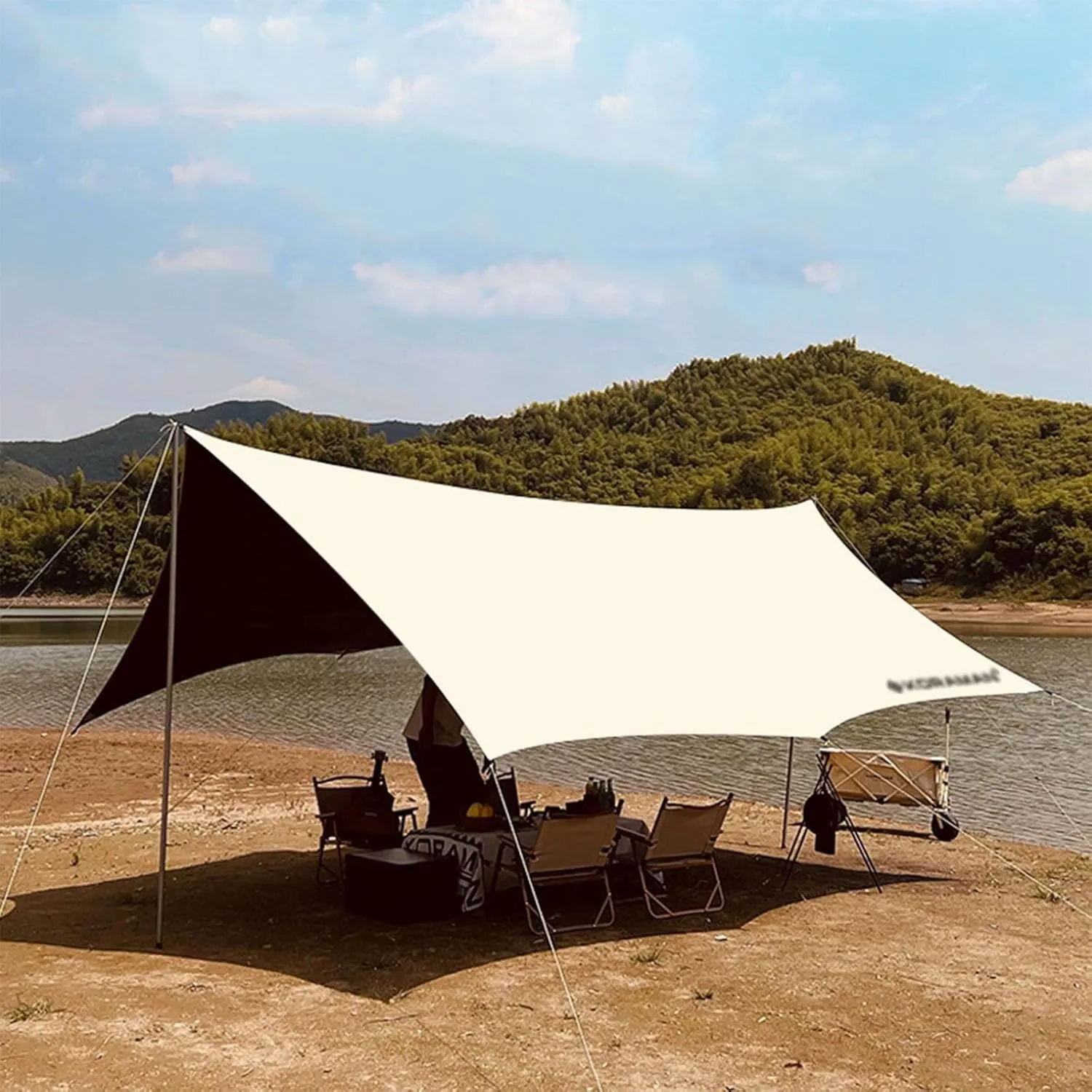 Hammock Tarp, Waterproof Tent Tarp - Rain Shelter for Camping, Picnic,Beach, Outdoor Activities - Camping Gear Must Haves/Easy Set Up Including Tent Stakes and Carry Bag (Size : 4.5 * 5.2m/14.8/17ft)