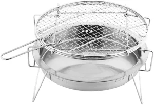 HANABASS Compact Portable Bbq Grill Stainless Steel Barbecue Grill for Camping Fishing and Outdoor Activities