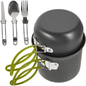 HANABASS Mini Camping Pot Set 1-2 Person Portable Cooking Pot Camping Pans Cooking Gear