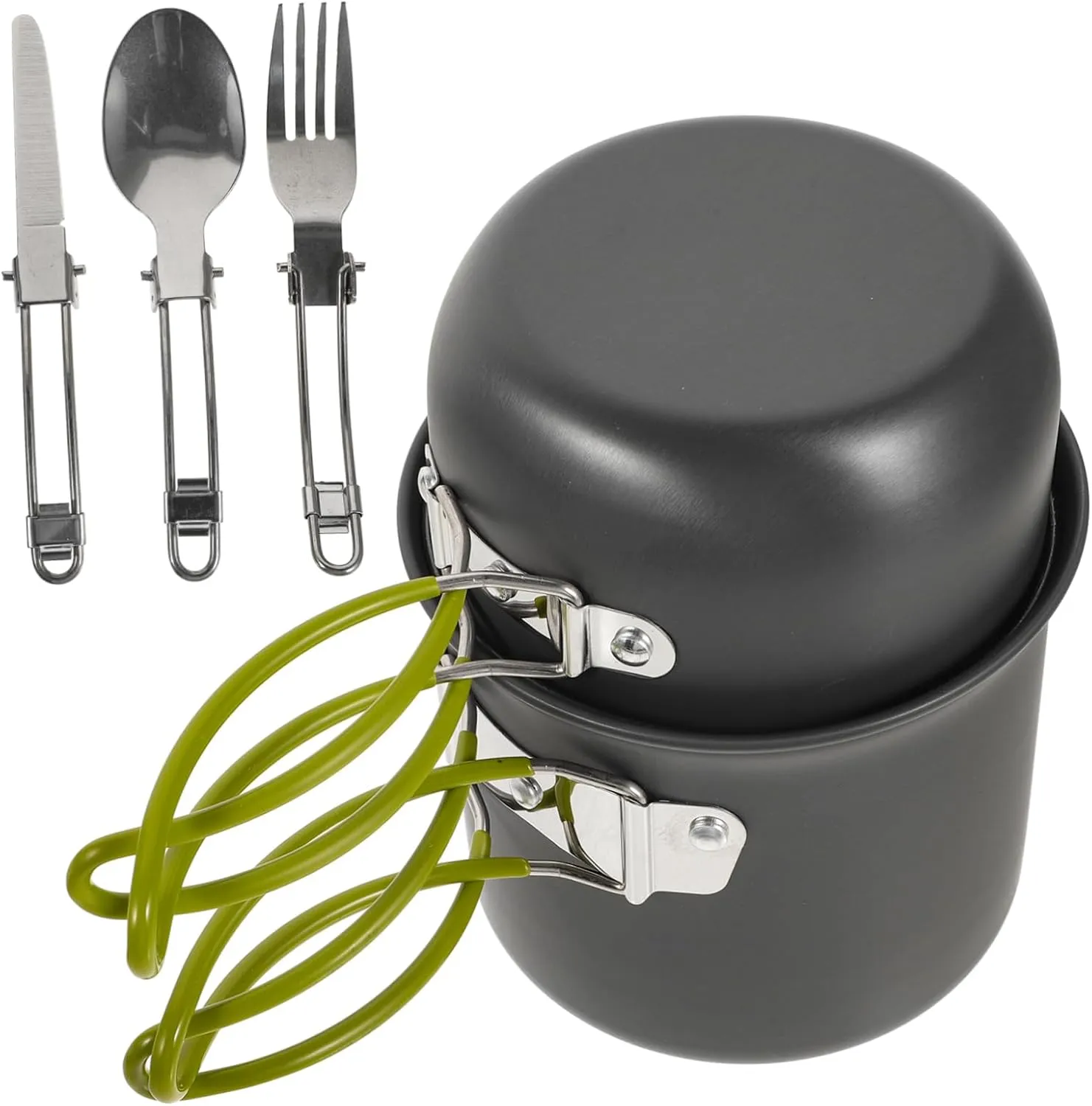 HANABASS Mini Camping Pot Set 1-2 Person Portable Cooking Pot Camping Pans Cooking Gear