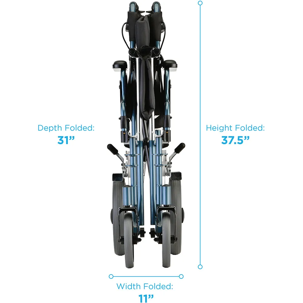 Hand Chair Foldable Transport Limited quantity Lightweight with Don't miss out | Brakes 22" &