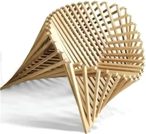 Handmade Creative DIY Camping Chair Foldable Recliner Chair Advanced Outdoor Flying Chair for Homestay and Camping Living Room Decor(Beech Wood)