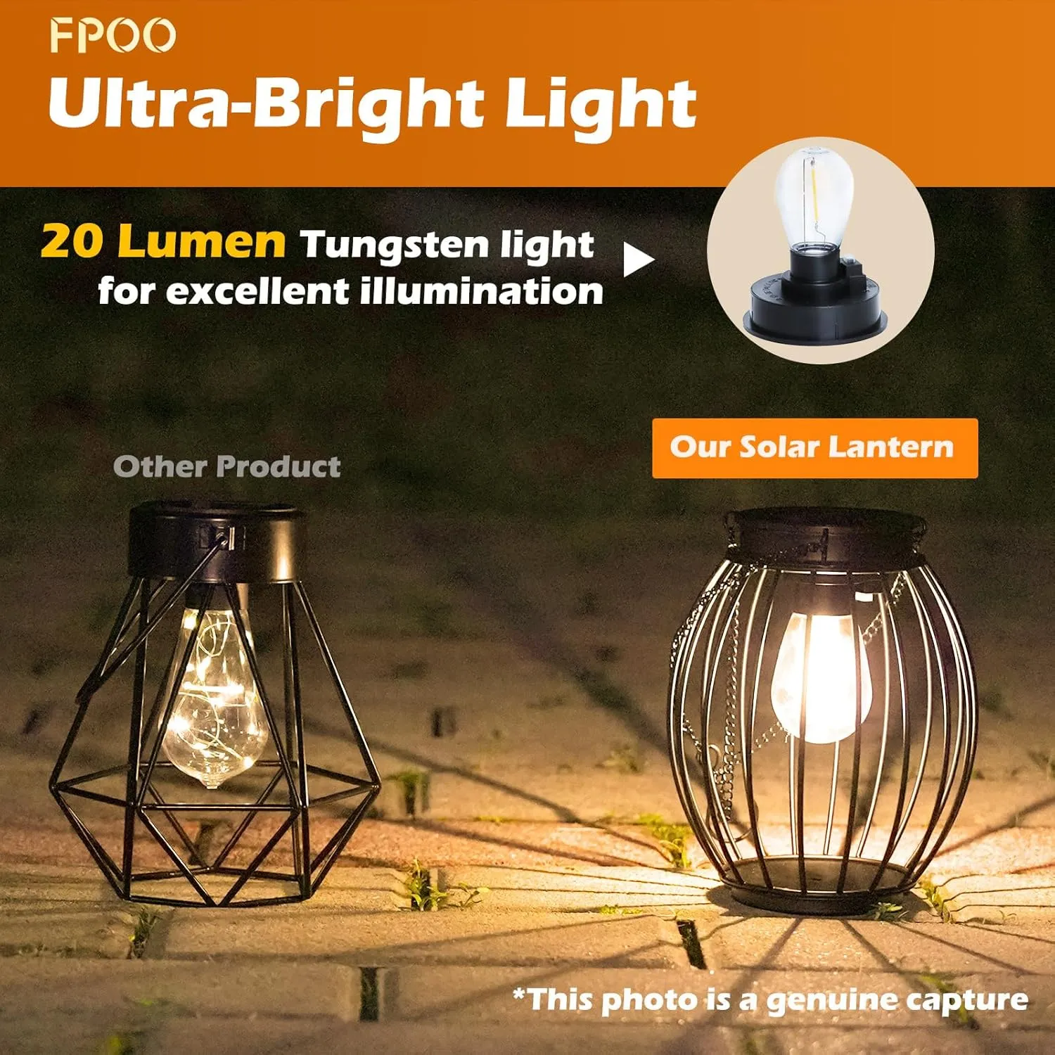 Hanging Solar Lanterns Outdoor Waterproof, Solar Powered Ultra-Bright Lights Solar Lantern for Patio Garden Porch Yard Pathway (2 Pack )