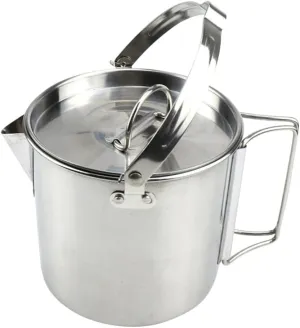 Happyyami 1.2l Collapsible Stainless Steel Kettle Boil Water Pot for Camping Hiking Outdoor Cooking