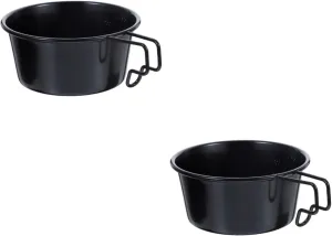 Happyyami 2pcs Collapsible Camping Cooking Bowl Stainless Steel Bowl with Handle Rice for Outdoor Use