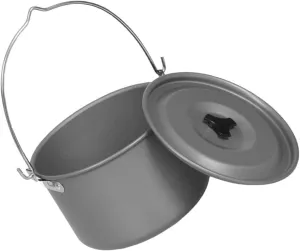 Happyyami Camping Cooking Pot Set Aluminum Hanging Pot Lid for Outdoor Cooking Hiking and Picnics
