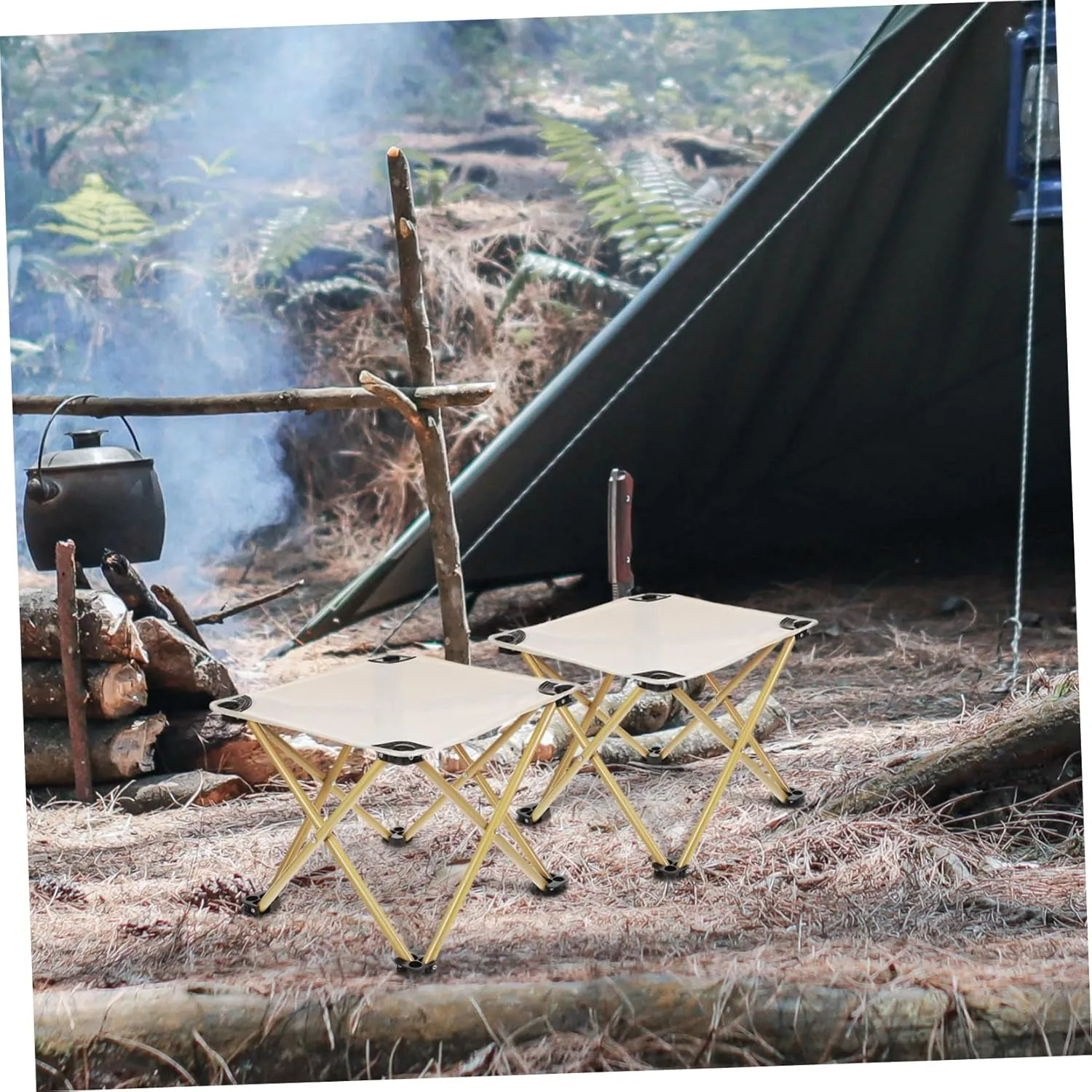 Happyyami Camping Stool Portable Folding Chair Oversized Outdoor Stool for Hiking