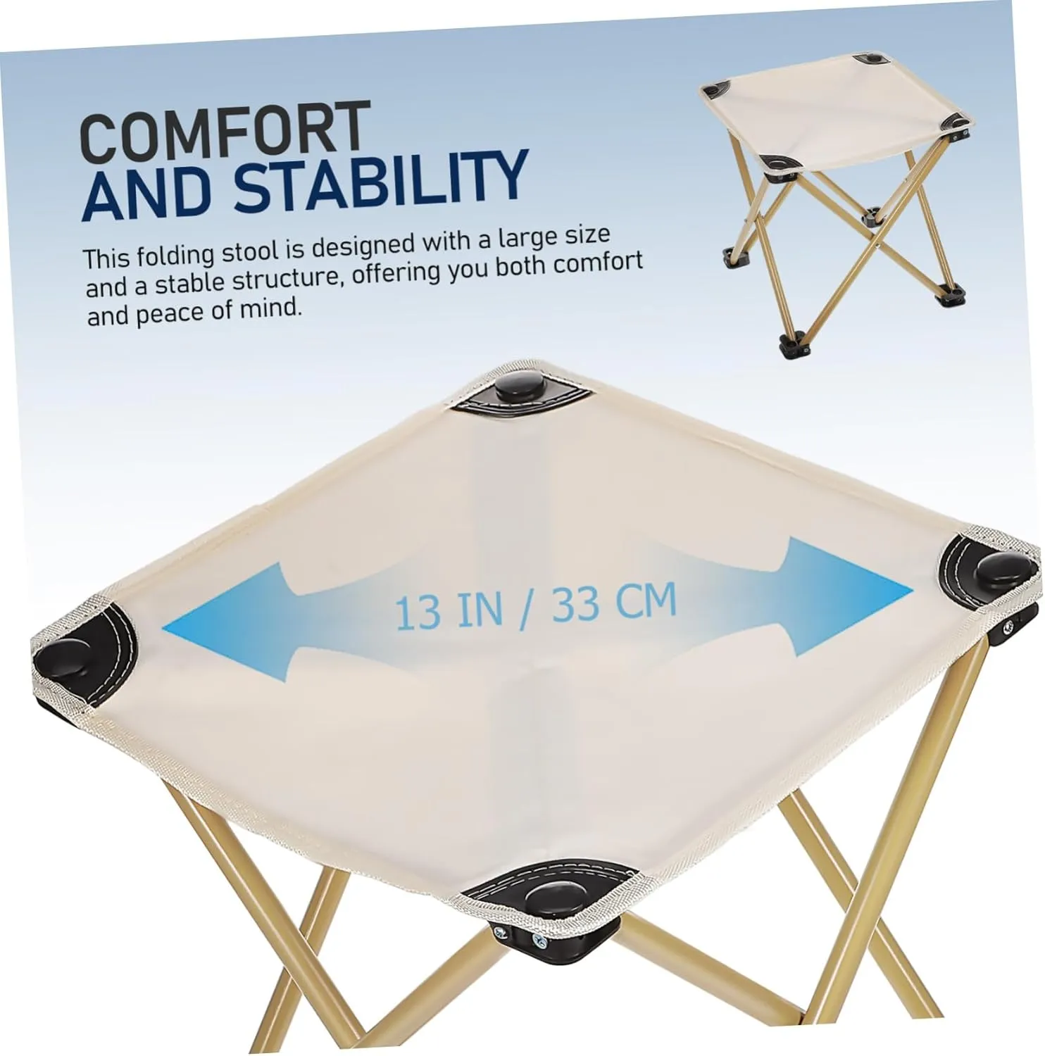 Happyyami Camping Stool Portable Folding Chair Oversized Outdoor Stool for Hiking