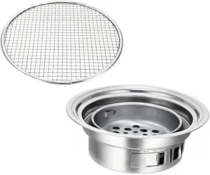 Happyyami Elegant Stainless Steel Grill Outdoor Cooking Korean Bbq Compact Perfect for Camping