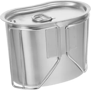 Happyyami Mini Pot Camping Water Holder Collapsible Outdoor Cookware Stainless Steel Cup Portable for Hiking Picnics