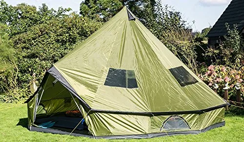Hasika 4-Season 10 Persons Waterproof Large Family Tent Hunting Camp Tent, Huge Teepee Tents for Sale,Size 5M/16.4ft