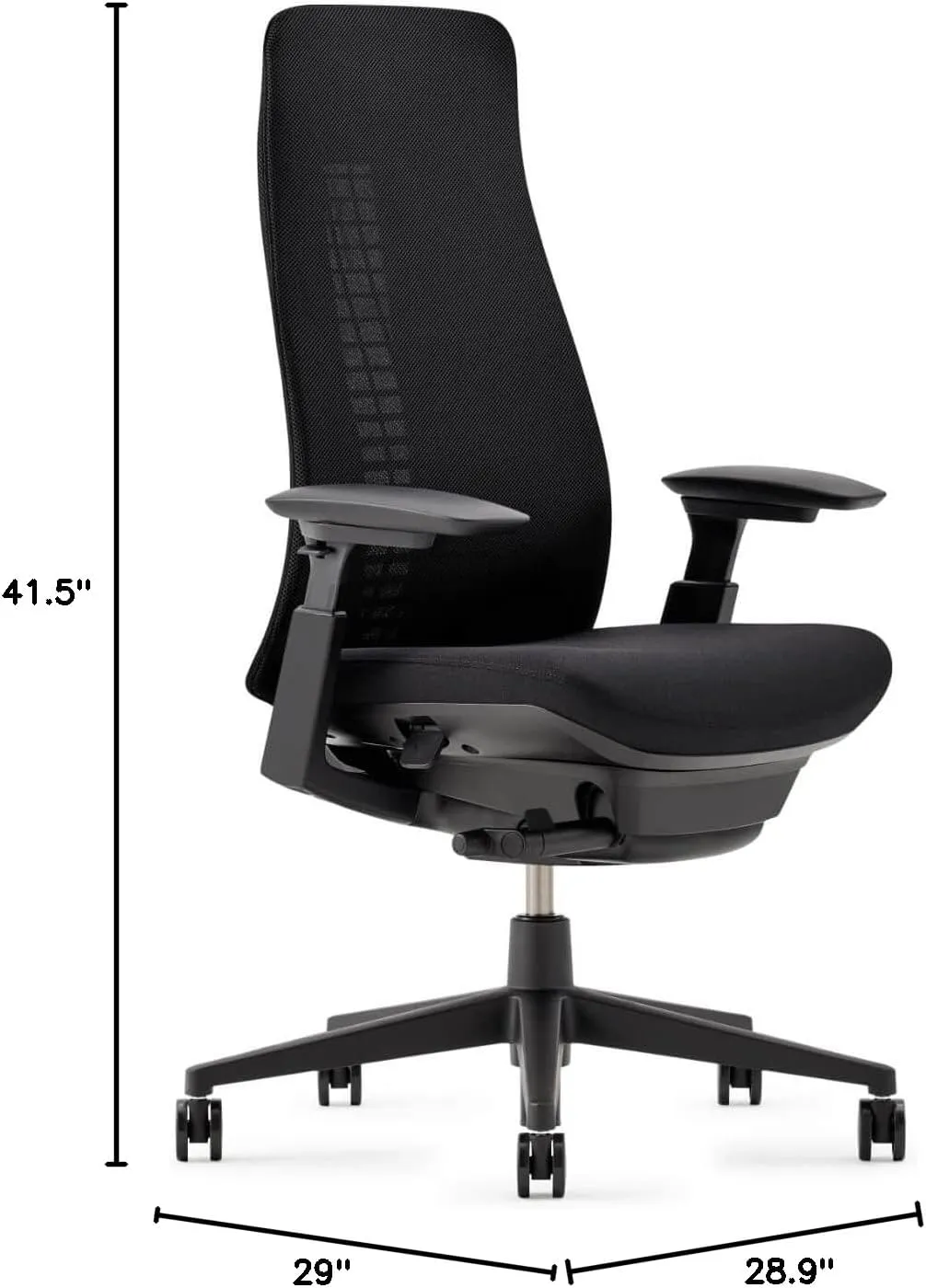 Haworth Fern Office Chair – Ergonomic and Stylish Desk Chair with Breathable Mesh Finish - with Lumbar Support (Coal)