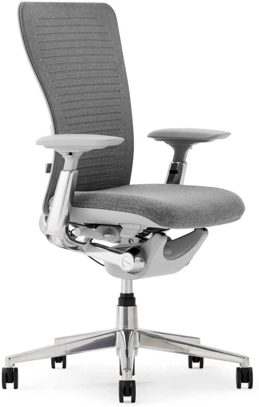 Haworth Zody Dual Posture Digital Knit Office Chair – Stylish Desk Chair with Ergonomic Adjustments and Forward Tilt Option – with Lumbar Support (Iron)