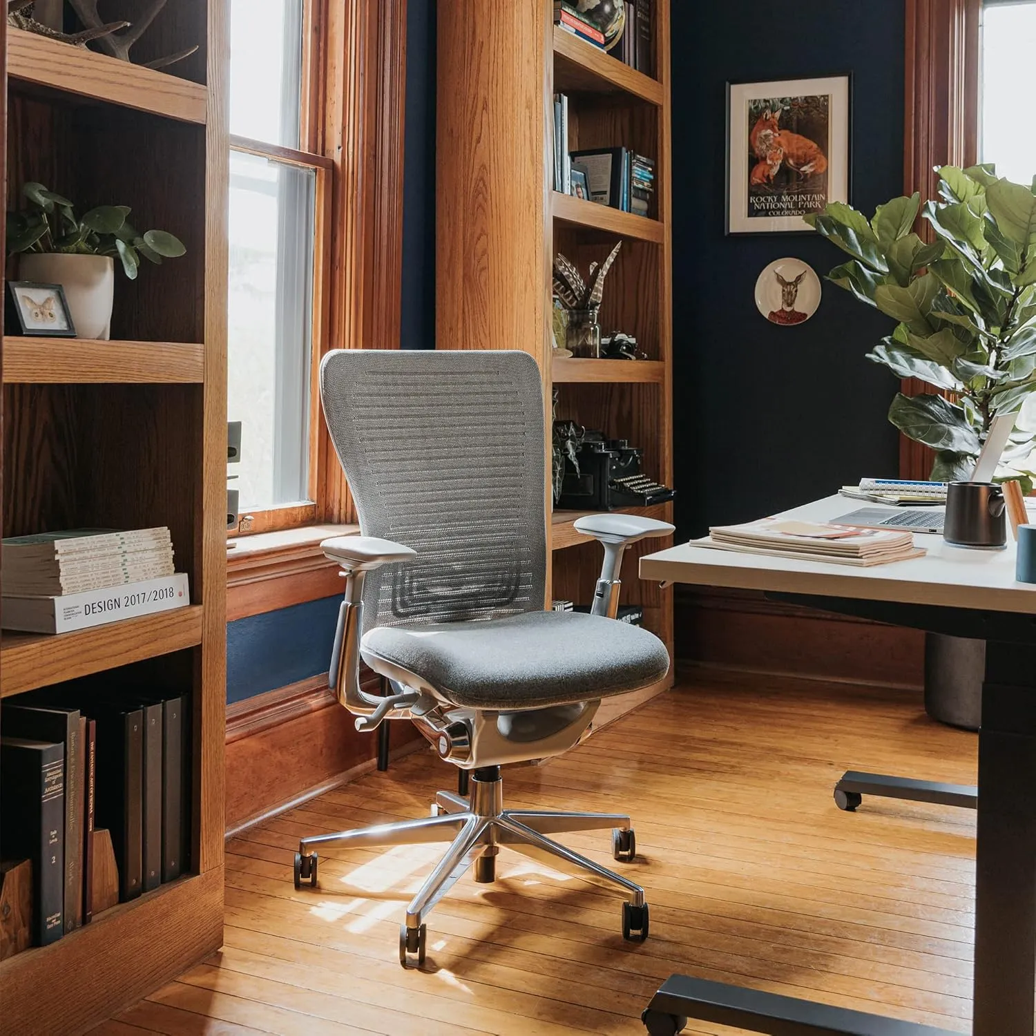 Haworth Zody Dual Posture Digital Knit Office Chair – Stylish Desk Chair with Ergonomic Adjustments and Forward Tilt Option – with Lumbar Support (Iron)