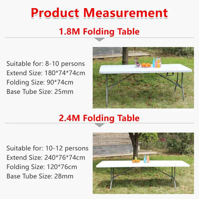 HDPE Portable Folding Table Travel Outdoor Foldable Tables Study Table Dinning Table Desk