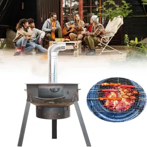Heating Furnace, Camping Wood Stove Portable Camp Stoves Firewood Outdoor Burning for Ice-Fishing Cookout Hiking Travel