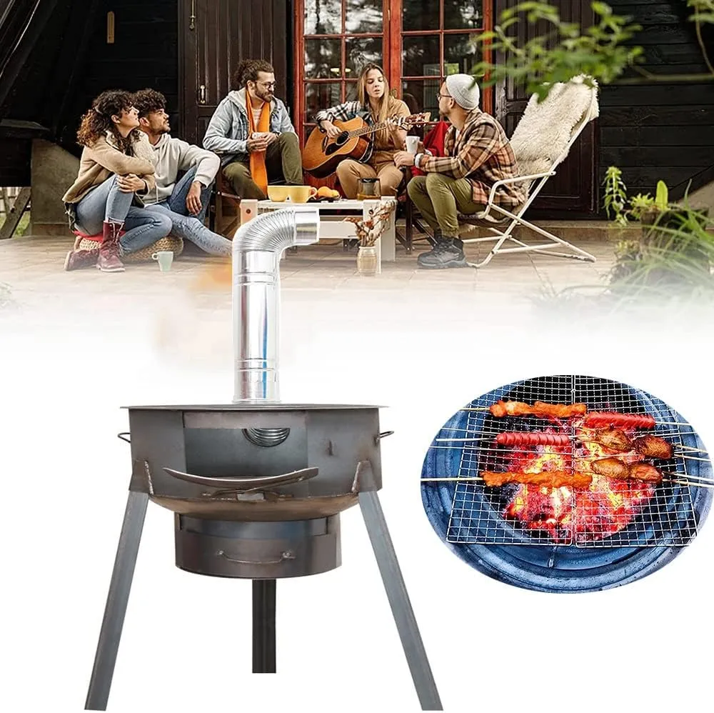 Heating Furnace, Camping Wood Stove Portable Camp Stoves Firewood Outdoor Burning for Ice-Fishing Cookout Hiking Travel