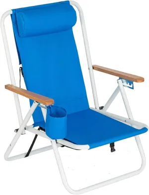 Heavy Duty Camping Chairs,Portable Folding Oversized Camping Chair with 1 Cup Holder for Indoor or Outdoor,Support 330 LBS Weight Capacity for Beach Patio Pool Park (Blue)
