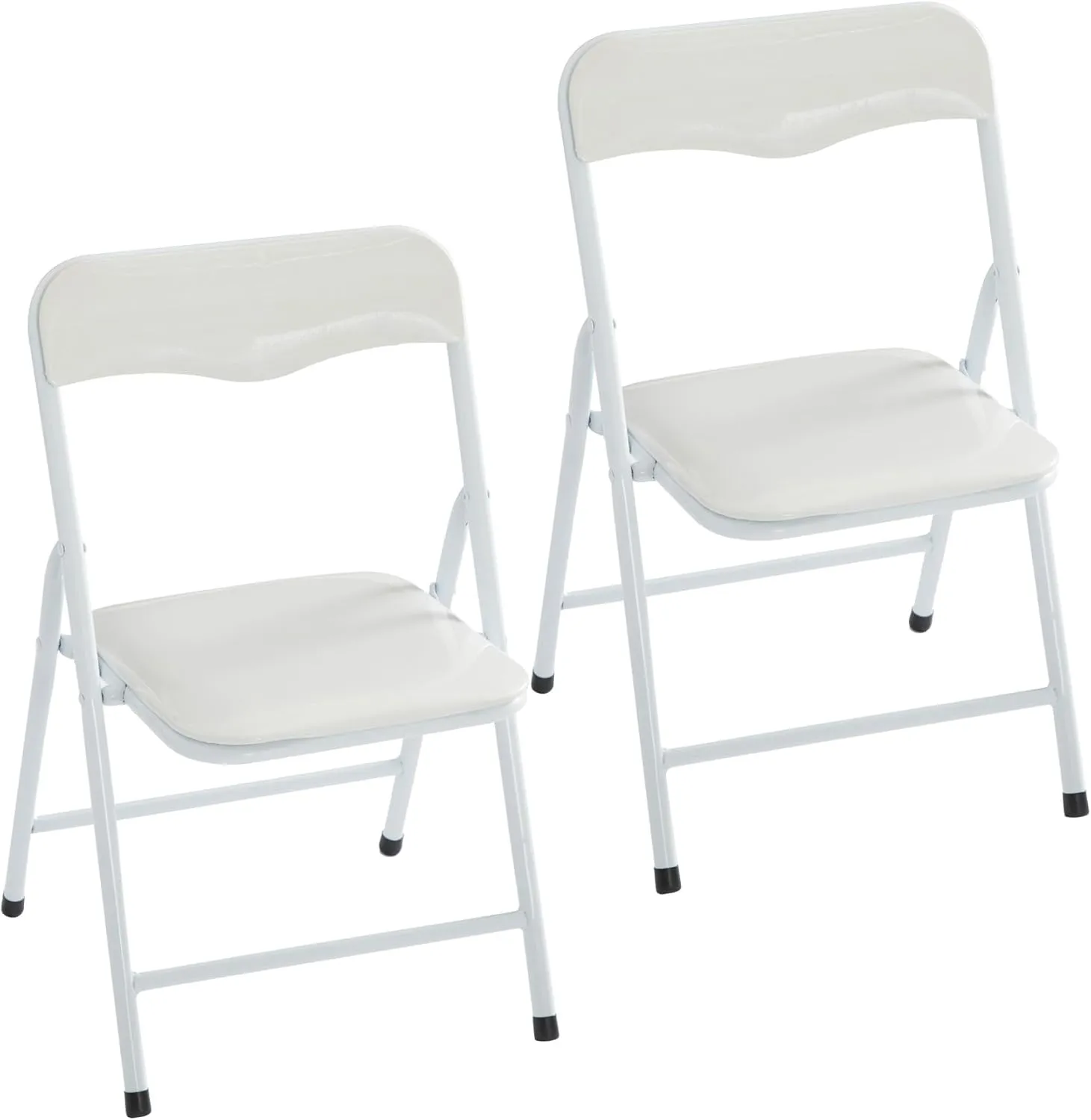 Heritage Kids Padded Folding Chair for Kids, Set of 2, White, Ages 3 
