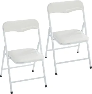 Heritage Kids Padded Folding Chair for Kids, Set of 2, White, Ages 3 