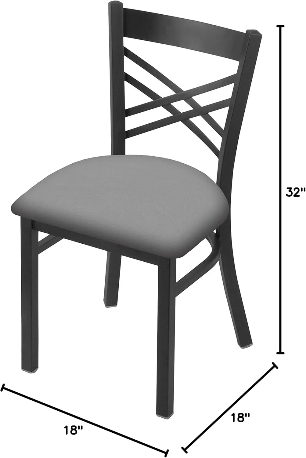 Holland Bar Stool Co. 620 Catalina 18" Chair with Pewter Finish and Canter Folkstone Grey Seat