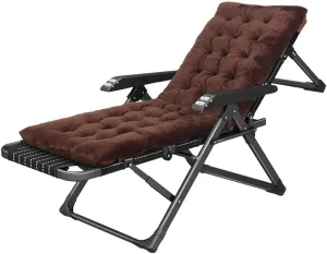 Home Leisure Chair Patio Lounge Recliners Dining Reclining Folding Chairs for Outdoor Beach Camping Sun Lounger Recliner Chairs with 5 Adjustable Reclining Positions,Max Load 200kg - Brown