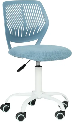 Homy Casa Armless Home Office Desk Chair, Colorful Task Chair with Soft Mesh Padded Cushion, Height Adjustable Swivel Study Computer Chair for for Girls Boys Teens (Blue, 1PC)