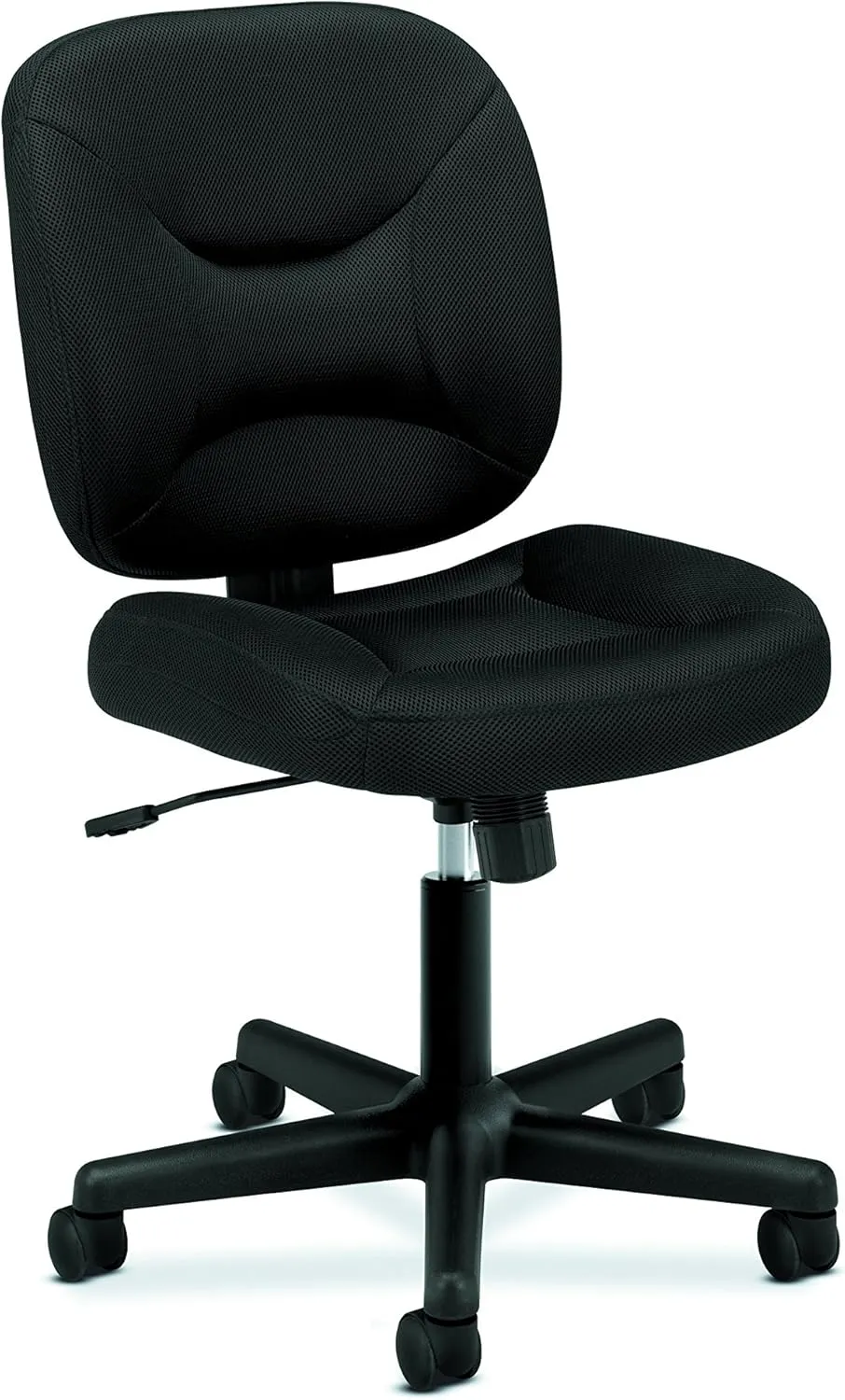 HON ValuTask Armless Desk Chair, Armless, Padded Mesh Low Back, Ergonomic Tilt-Tension Recline Control, Swivel Rolling Wheels for Bedroom, Dorm, Small Spaces