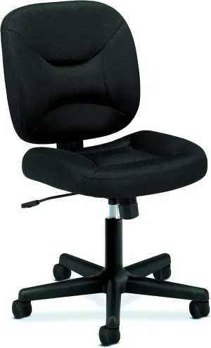 HON ValuTask Armless Desk Chair, Armless, Padded Mesh Low Back, Ergonomic Tilt-Tension Recline Control, Swivel Rolling Wheels for Bedroom, Dorm, Small Spaces