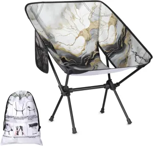 Honeybaby Folding Camping Chair Abstract Marble Texture Camping Chairs Lightweight Portable Chair Outdoor Foldable Chairs for Camping Travel Picnic Beach Hiking