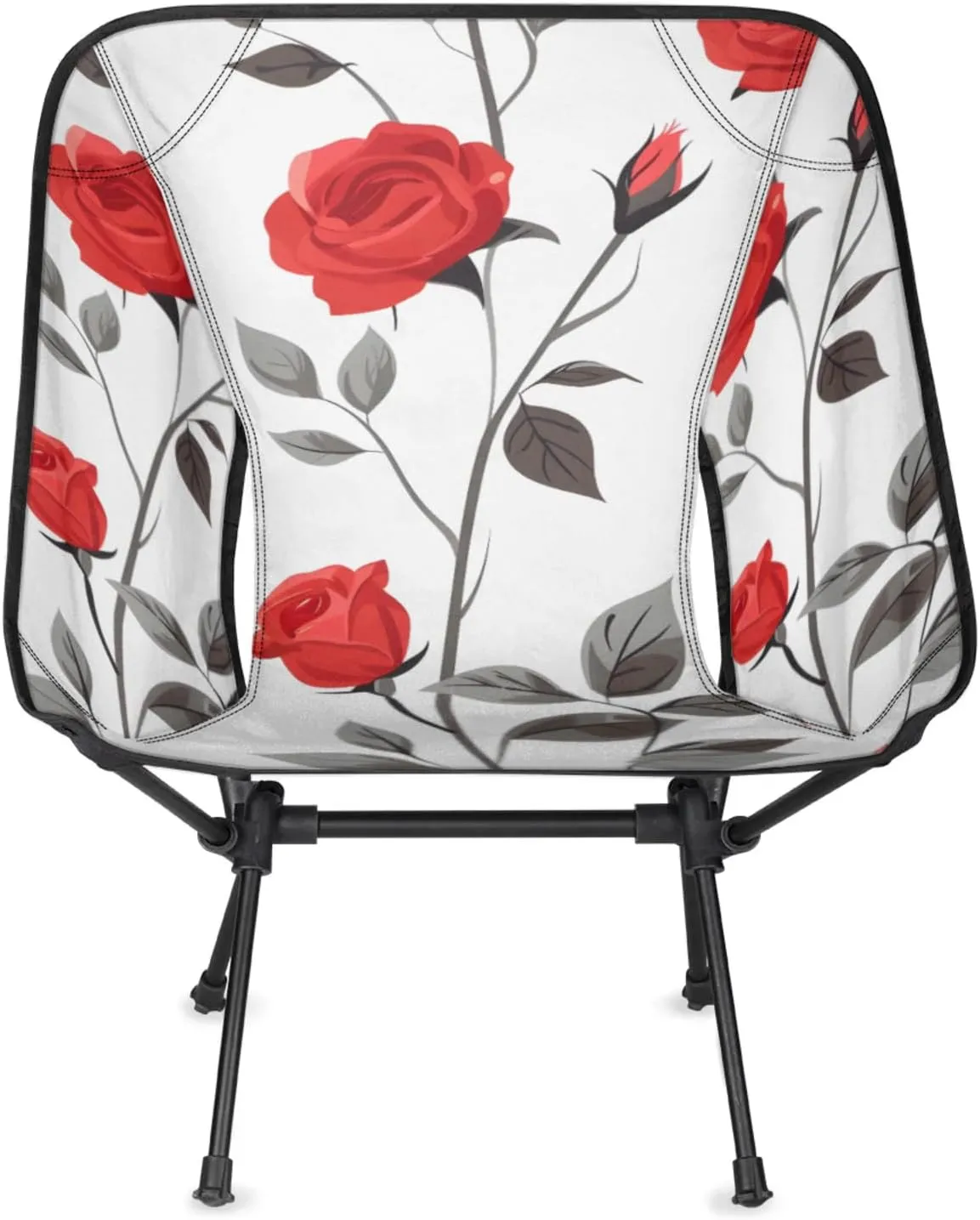 Honeybaby Folding Camping Chair Floral Roses Camping Chairs Lightweight Portable Chair Outdoor Foldable Chairs for Camping Travel Picnic Beach Hiking