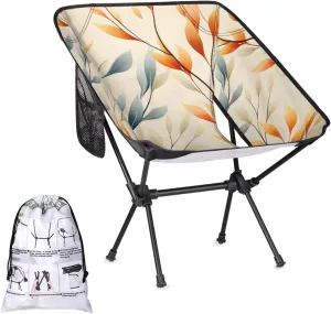 Honeybaby Folding Camping Chair Leaf Printed Camping Chairs Lightweight Portable Chair Outdoor Foldable Chairs for Camping Travel Picnic Beach Hiking