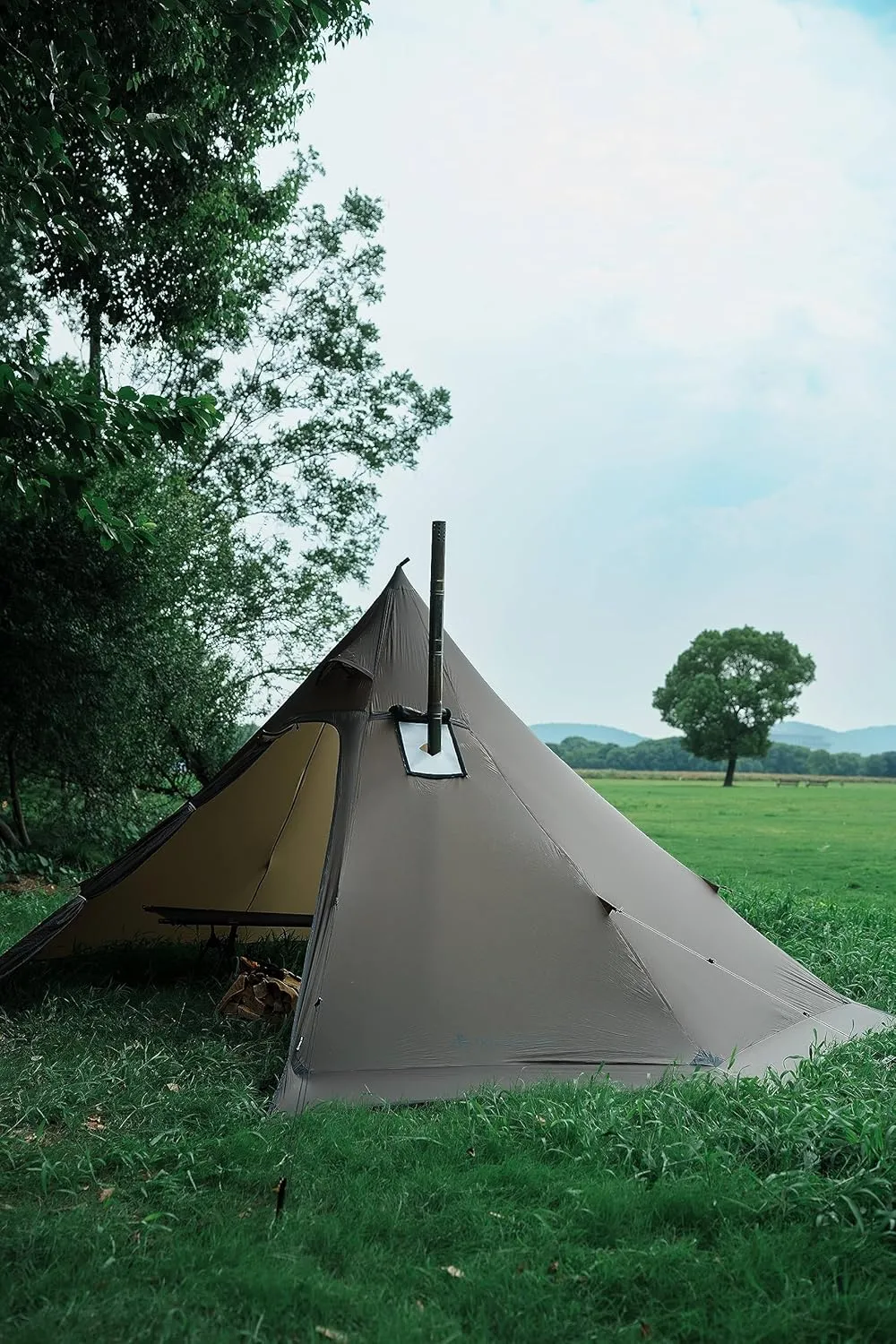 Hot Tent with Stove Jack – 4 Season Waterproof & Windproof Shelter for 1–4 People, Lightweight for Camping, Hiking, Hunting & Fishing