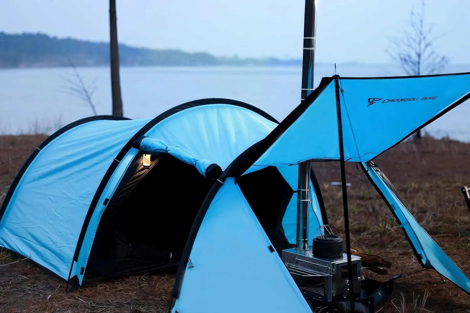 Hot Tent with Stove Jack – 4 Season Waterproof & Windproof Shelter for 1–4 People, Lightweight for Camping, Hiking, Hunting & Fishing