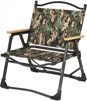 HUHJYUGE Folding Camping Chair with Armrest, Portable Folding Directors Chair, Heavy Duty Foldable Outdoor Chair, Easy Carry, for Lawn, Picnic and Fishing, Supports 265lbs (C)